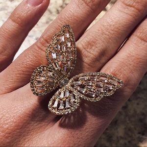 Gold Butterfly Adjustable Ring